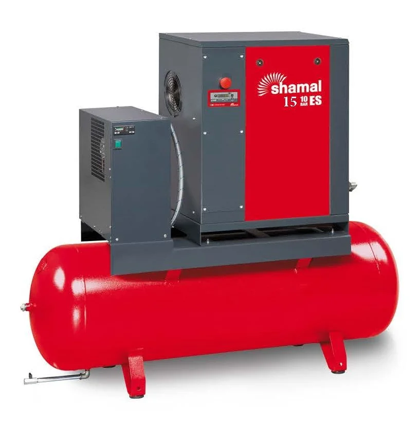 SHAMAL STORM 15-10-500 ES Rotary Screw Air Compressor 15KW 10Bar 65.3CFM + 500Ltr Tank + Refrigerant Air Dryer