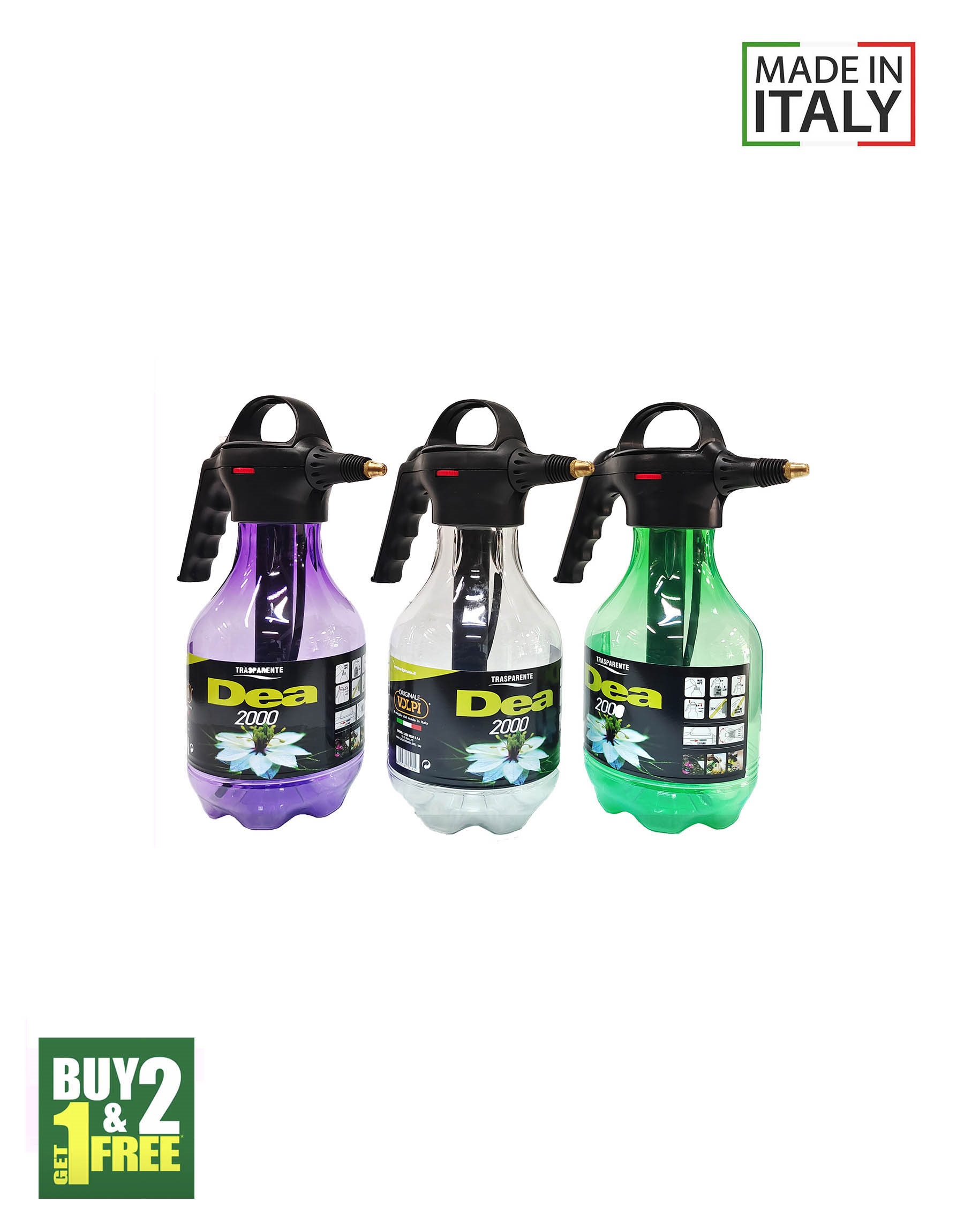 Volpi 2L Hand Pressure Water Sprayer with Adjustable Pressure Nozzle – Buy 2 Get 1 FREE