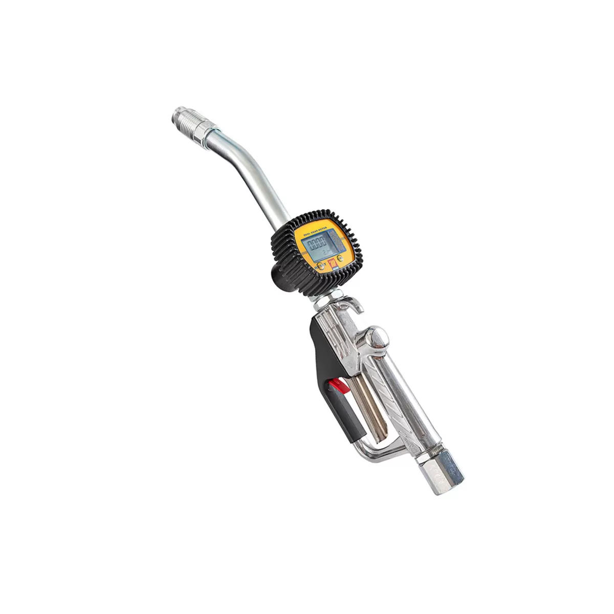 MECLUBE F 3/4” BSP DIGITAL OIL NOZZLE 024-1245-H00 WITH RIGID END 30° SEMI-AUTOMATIC ANTI-DROP VALVE 35MM | FLOW METER | HIGH DELIVERY FUEL DISPENSER | 0.35 - 70 BAR | MADE IN ITALY