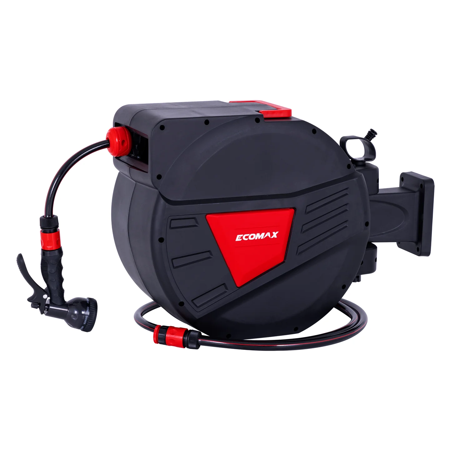 Ecomax Retractable Garden Hose Reel 30M with Adjustable Wall Mount