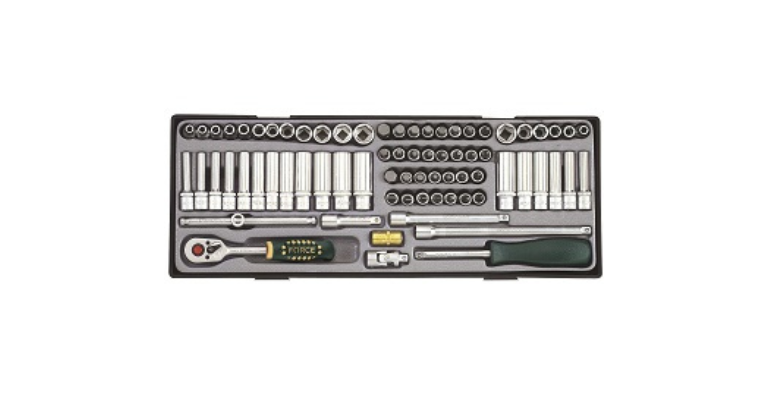 Force 74pc Socket combination set (MM & SAE) T2741