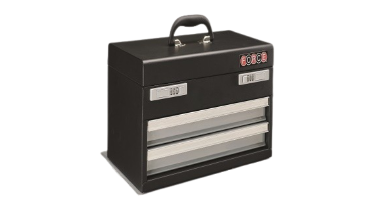 Force 2-Drawer black tool lockable chest with top lid 50222S