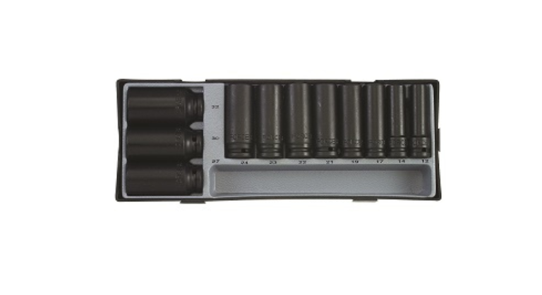 Force 11pc 1/2" 6pt Flank impact deep socket set T4119