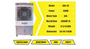 DANNIO 200W 60L Evaporative Air Cooler – Model No: EAC-20