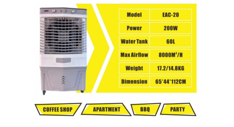 DANNIO 200W 60L Evaporative Air Cooler – Model No: EAC-20