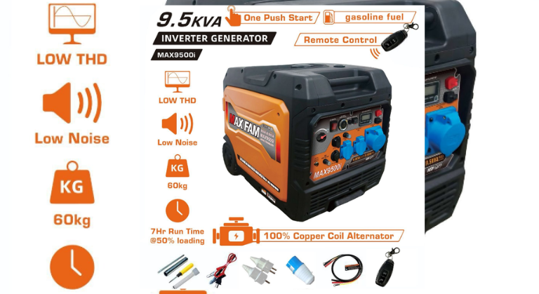 MAXFAM MAX9500i – 9.5 kVA Inverter Generator