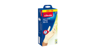 Vileda Natural Latex 40+10 – Powder-free rubber gloves